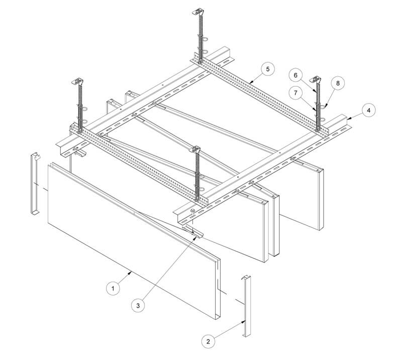 Baffles Linear Ceilings Tavola Divergent Aluminium Or Steel