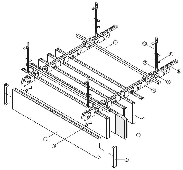 Baffle Ceilin Tavola Straight