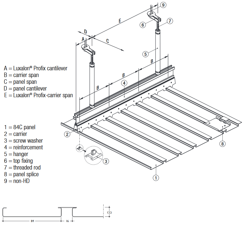 Systeme De Plafond Lineaire Luxalon 84c Plafonds